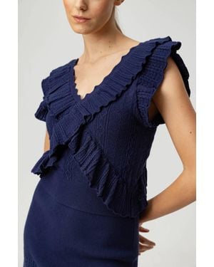 Sundays Ellowyn V Neckline Top - Blue