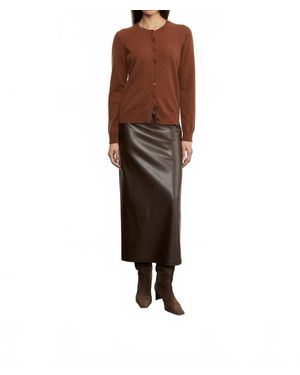 Enza Costa Cashmere Fitted Cardigan - Brown