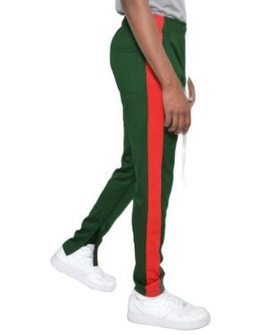 TRUEDAMES Slim Fit Single Stripe Track Pant - Green