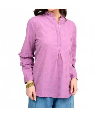 Ivy Jane Eyelet Popover Shirt - Purple