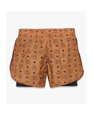 MCM Monogram Print Shorts - Brown