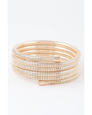 Fashnzfab Multi Snake Chain Wrap Bracelet - Natural