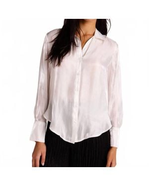 Bella Dahl Wide Collar Shirt Tail Button Down Top - Pink