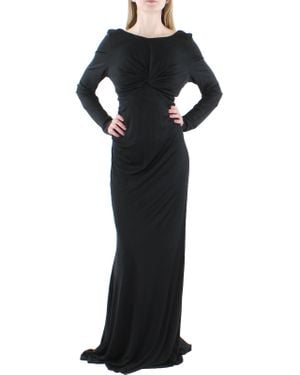 Donna Karan Knit Long Sleeves Evening Dress - Black