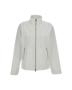 Irie High Collar Zip-Up Cropped Jacket - White