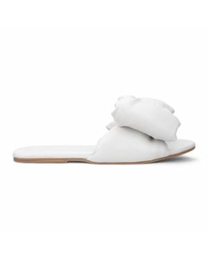 Bruno Menegatti Patti Super Bow Leather Flat Sandal - White