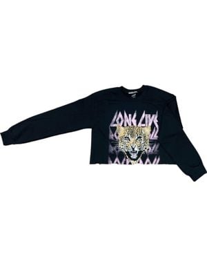 Prince Peter Long Live Rock Cropped Pullover Sweatshirt - Black
