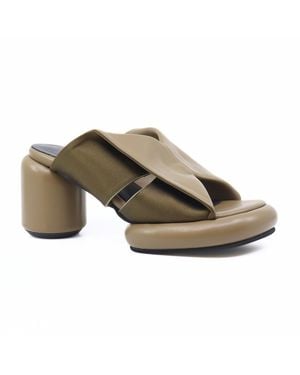 All Black Mod Collar Mule - Brown