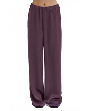 Crescent Audrey Textured Satin Pants - Purple