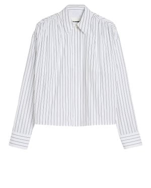 Jil Sander Vertical Striped Cotton Shirt - White