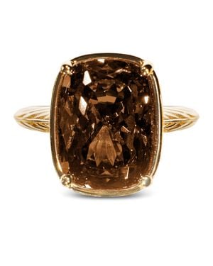 Sterling Forever Sterling Elongated Cushion Chocolate Cz Cocktail Ring - Brown