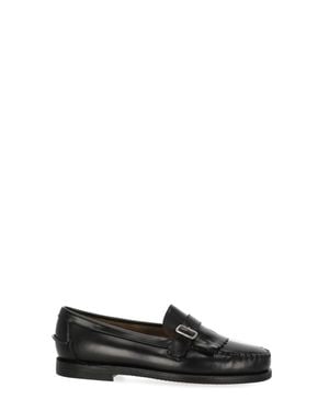 Sebago Patent Leather Buckled Loafers - Black