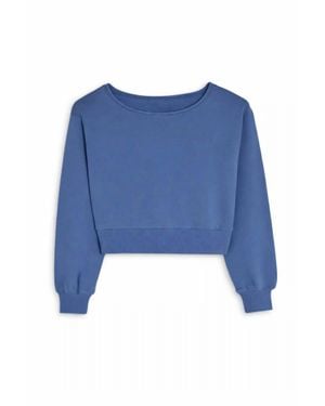 KatieJnyc Girl's Tristan Vintage Style Off Shoulder Crop Top - Blue