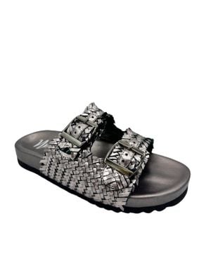 Naughty Monkey Intertwine Dual Woven Strap Slide - Black
