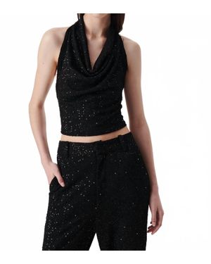 IRO Masanne Sequin Halter Top - Black