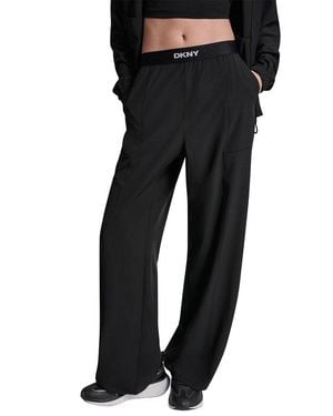 DKNY Pull On Logo Pant - Black