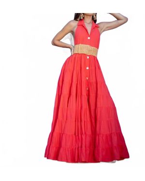 Erika Peña Soleil Maxi Dress - Red