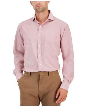 Club Room Dress Shirt Striped Button Up Collared Ups488 - Pink