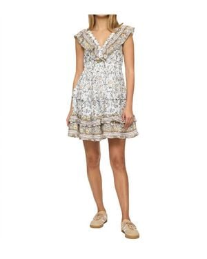 Flag & Anthem Clio Flutter Sleeve Mini Dress - White