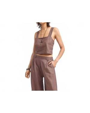 Vitamin A Tallows Linen Crop Top - Multicolor