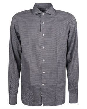 Orian Checkered Washed Long Sleeve Casual Shirt - Gray