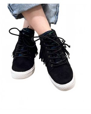 Not Rated Nick Fringe Sneaker Wedge - Blue