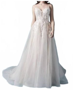 Maggie Sottero Sparkly A-Line Gown - White