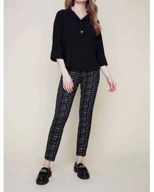 Renuar Button Easy Blouse - Blue