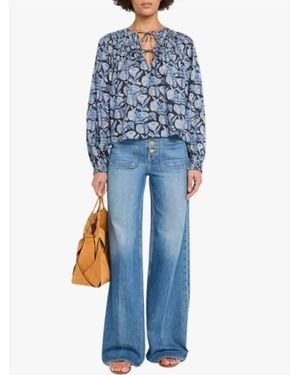 Ulla Johnson Florelle Long Sleeve Cotton Blouse - Blue