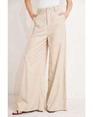 TRUEDAMES The Boardroom Edit Woven Pants - Natural