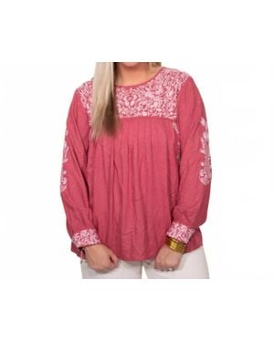 Layerz Clothing Lyndi Embroidered Top - Pink