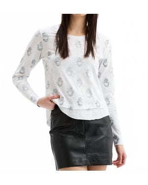 Chrldr Hamsa Ava Mock Layer Long Sleeve T-Shirt - White