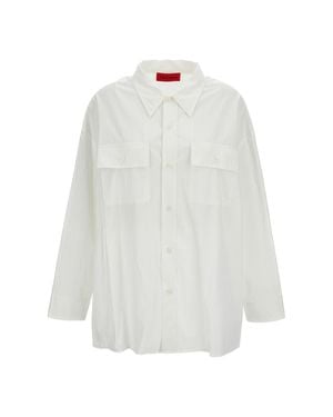 THE LATEST Daria Crinkled Oversized Shirt - White