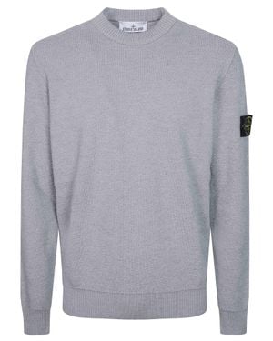 Stone Island Light Rws Compass Patch Crewneck Wool Sweater - Gray