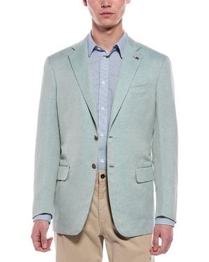 Isaia Linen-Blend Jacket - Blue
