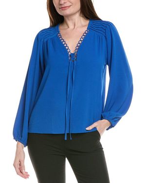 Cece Pintuck Blouse - Blue