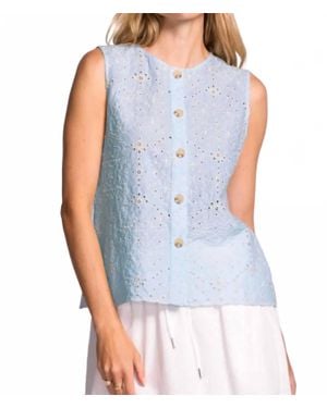 Pink Martini Eyelet Top - Blue