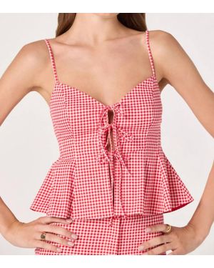 Astr Alma Gingham Top - Pink