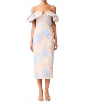 flor strapless cocktail dress elliatt Elliatt Leonie Cocktail Midi Dress in Baby Blue