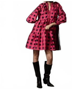 Emily Lovelock Lucy Jacquard Dress - Red