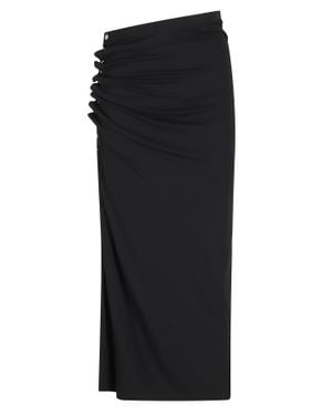 Rabanne Long Jupe Side-Drape Viscose Maxi Skirt - Black