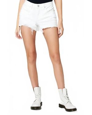 Blank NYC Astor Mid Rise Distressed Shorts - White
