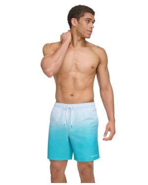 Calvin Klein Nautica Volley Swim Trunk Atlantis Gradient Dot 7" Drawstring Fts787 - Blue
