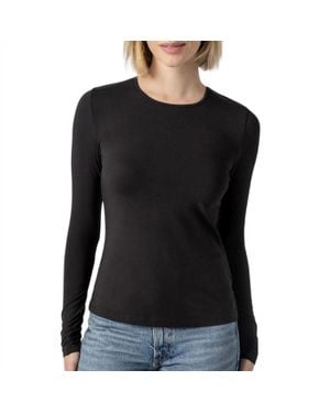 Lilla P Long Sleeve Crew Top - Black