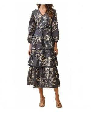 TCEC Floral Midi Dress - Black
