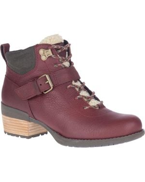 Merrell Shiloh Ii Lace Leather Waterproof Ankle Boots Jobb1779 - Purple