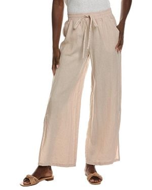 Bella Dahl Side Slit Linen Wide Leg Pant - Multicolor