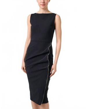 Chiara Boni Branka Boat Neck Zipper Dress - Blue