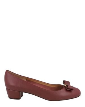 Ferragamo Vara 1 Leather Pumps - Red