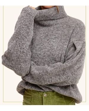 Cozy Co. Relaxed Fit Turtleneck Sweater - Gray